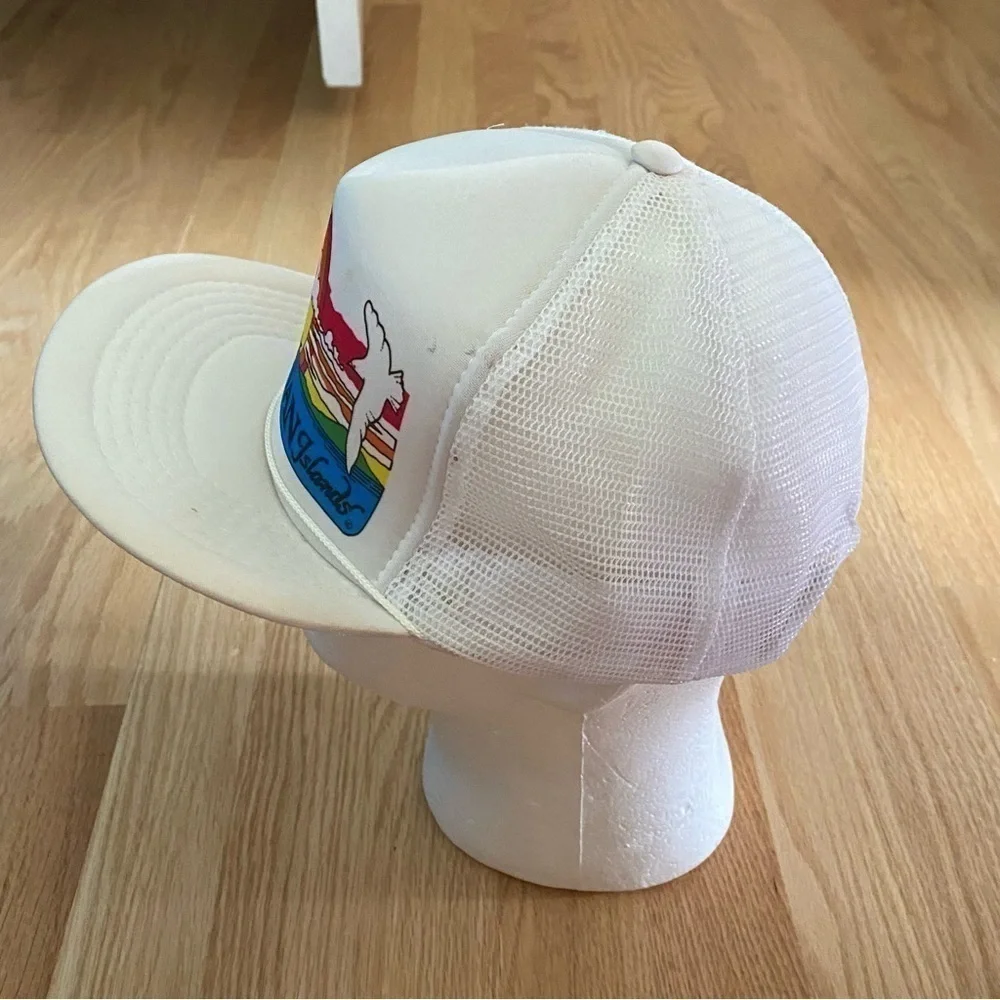 Vintage Hawaiian Islands Hawaii Rope Bright Colorful Rainbow Mesh Snap Back Hat